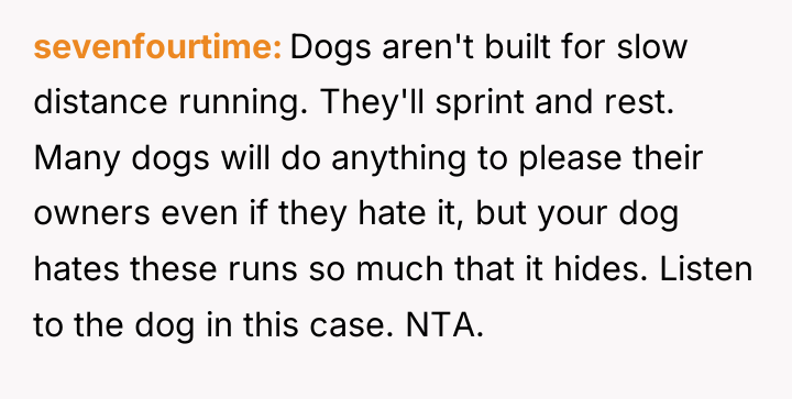 sevenfourtime Dogs aren't built for slow distance running. They'll sprint...