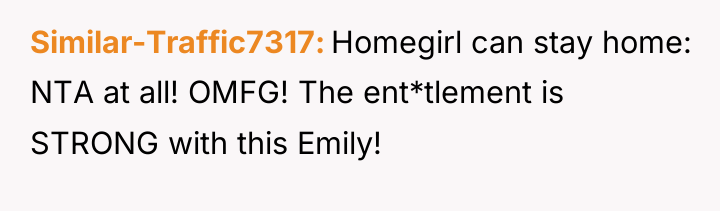 Similar-Traffic7317 Homegirl can stay home: NTA at all! OMFG! The...