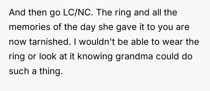 And then go LC/NC. The ring and all the memories...