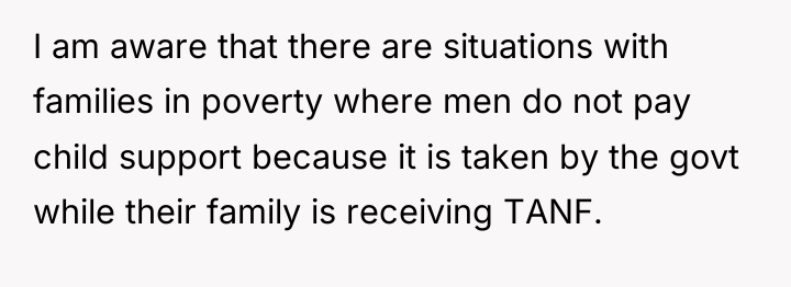 I am aware that there are situations with families in...