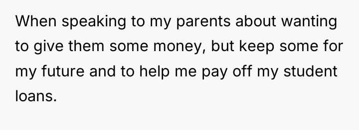 When speaking to my parents about wanting to give them...