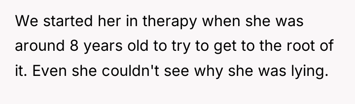 We started her in therapy when she was around 8...