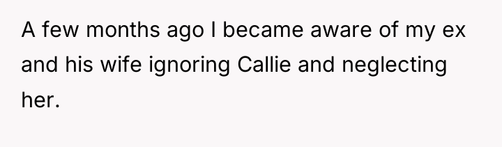 A few months ago I became aware of my ex...