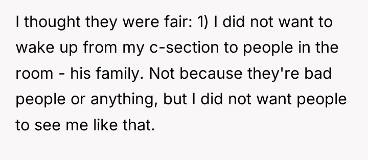 I thought they were fair: 1) I did not want...