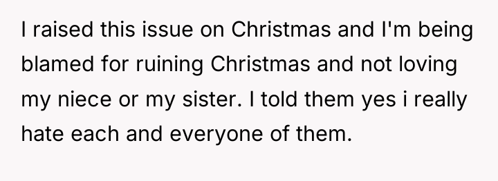 I raised this issue on Christmas and I'm being blamed...