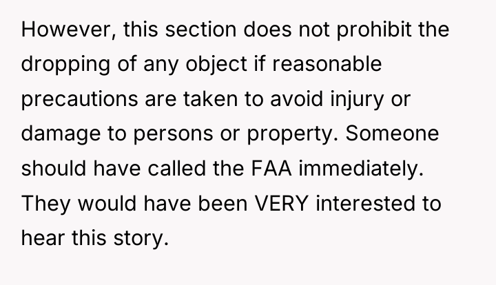 However, this section does not prohibit the dropping of any...