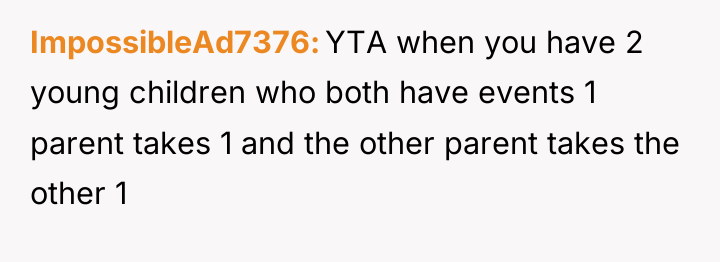 ImpossibleAd7376 YTA when you have 2 young children who both...