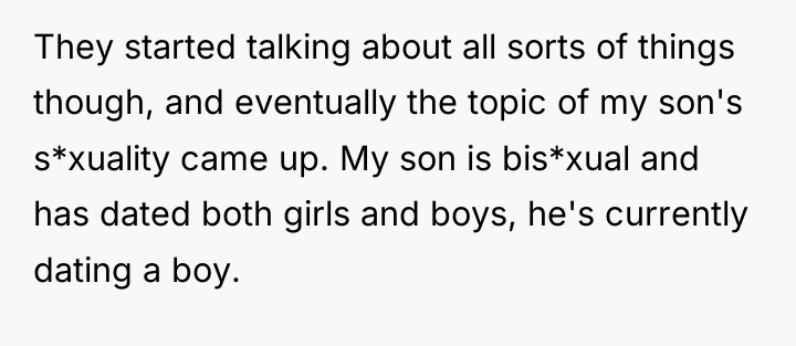 They started talking about all sorts of things though, and...