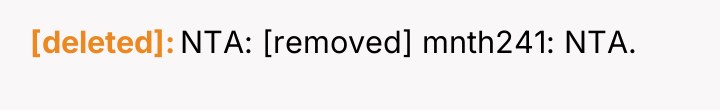 [deleted] NTA: [removed] mnth241: NTA.