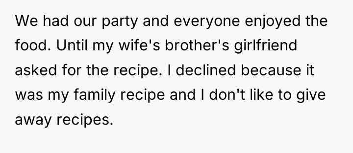 We had our party and everyone enjoyed the food. Until...