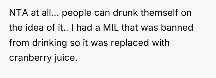 NTA at all... people can drunk themself on the idea...