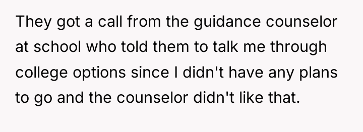 They got a call from the guidance counselor at school...