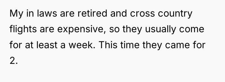 My in laws are retired and cross country flights are...