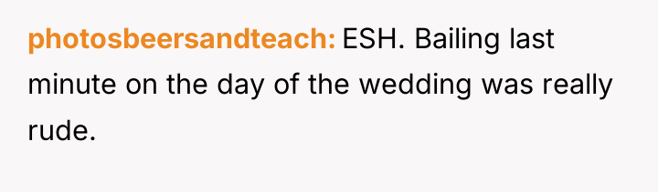 photosbeersandteach ESH. Bailing last minute on the day of the...