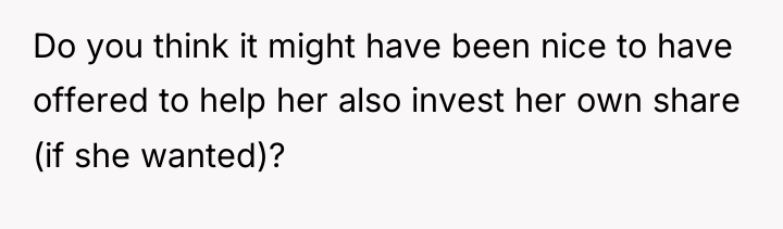 Do you think it might have been nice to have...