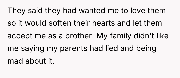 They said they had wanted me to love them so...