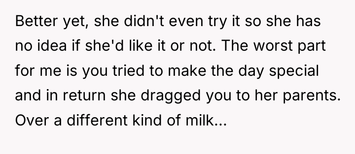 Better yet, she didn't even try it so she has...
