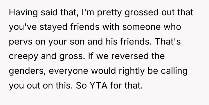 Having said that, I'm pretty grossed out that you've stayed...