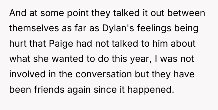 And at some point they talked it out between themselves...