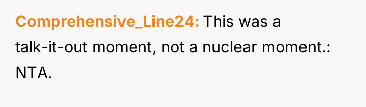 Comprehensive_Line24 This was a talk-it-out moment, not a nuclear moment.:...
