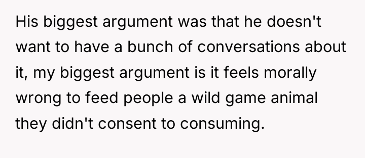 His biggest argument was that he doesn't want to have...