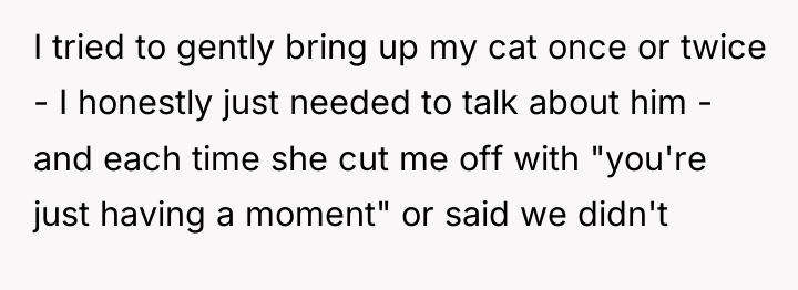 I tried to gently bring up my cat once or...