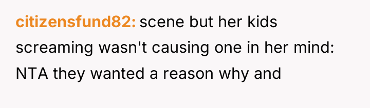 citizensfund82 scene but her kids screaming wasn't causing one in...
