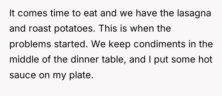 It comes time to eat and we have the lasagna...