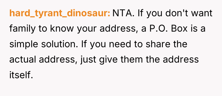 hard_tyrant_dinosaur NTA. If you don't want family to know your...