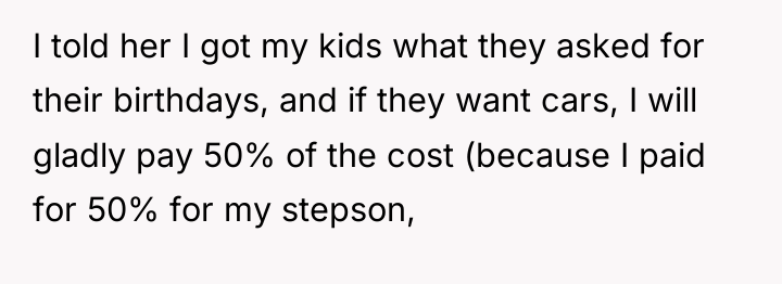 I told her I got my kids what they asked...