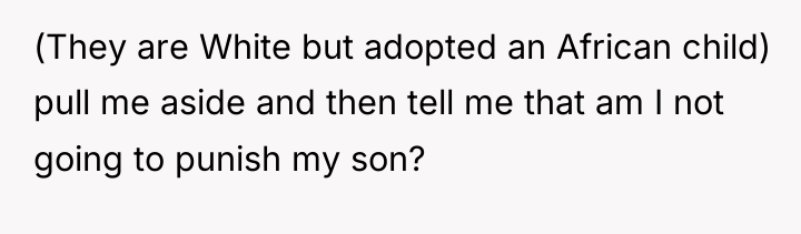 (They are White but adopted an African child) pull me...