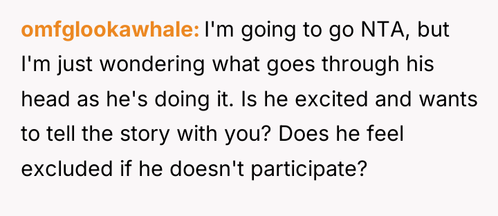 omfglookawhale I'm going to go NTA, but I'm just wondering...
