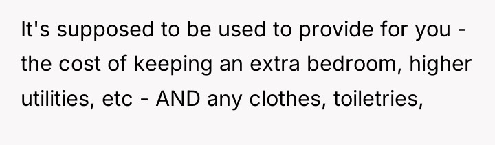 It's supposed to be used to provide for you -...