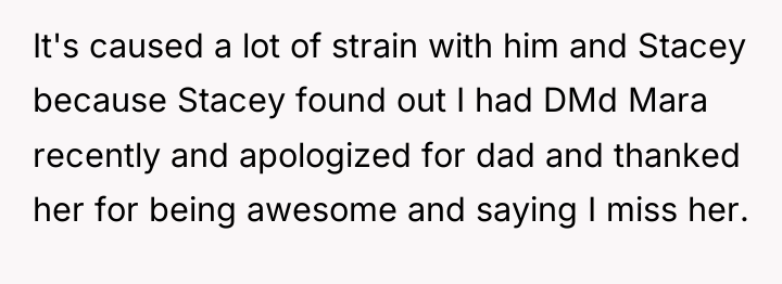 It's caused a lot of strain with him and Stacey...