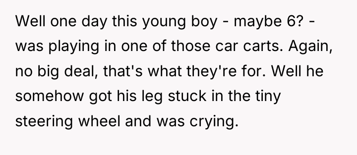 Well one day this young boy - maybe 6? -...