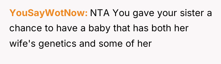 YouSayWotNow NTA You gave your sister a chance to have...