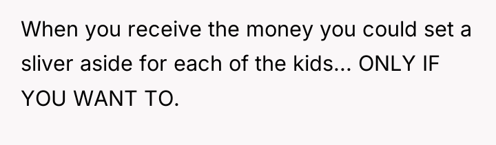 When you receive the money you could set a sliver...