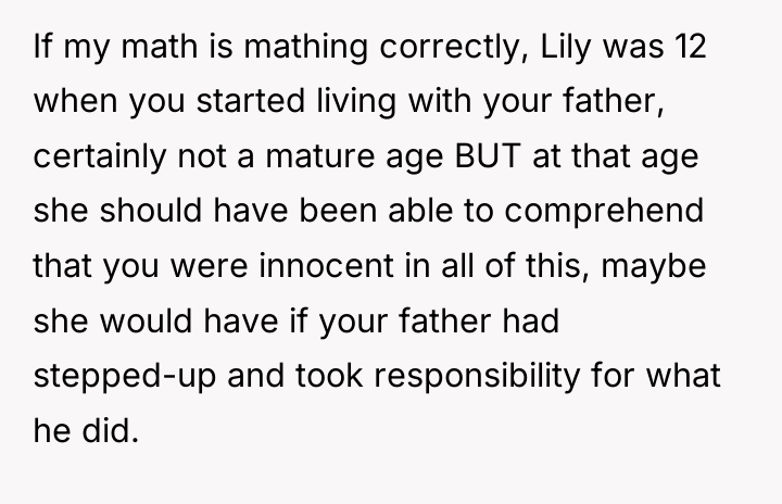 If my math is mathing correctly, Lily was 12 when...