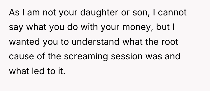 As I am not your daughter or son, I cannot...