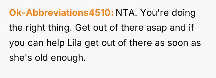 Ok-Abbreviations4510 NTA. You're doing the right thing. Get out of...