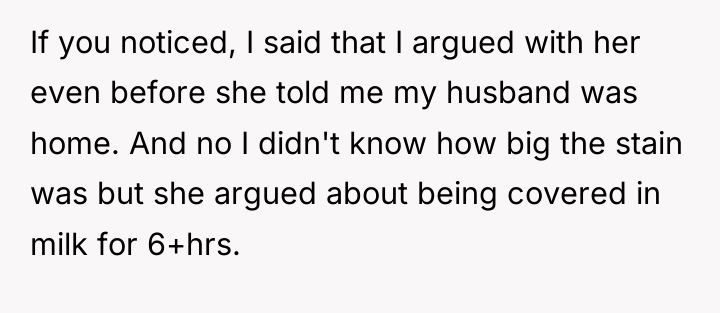 If you noticed, I said that I argued with her...