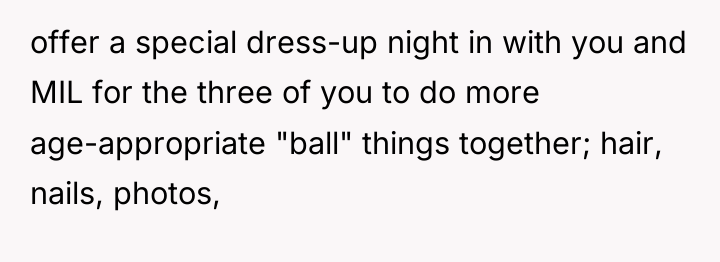offer a special dress-up night in with you and MIL...