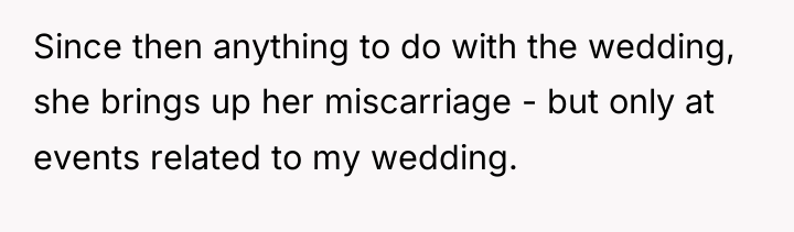 Since then anything to do with the wedding, she brings...