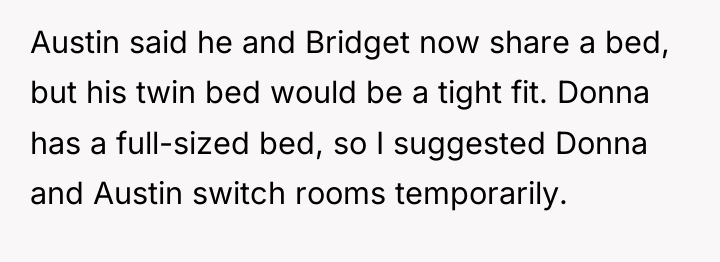 Austin said he and Bridget now share a bed, but...