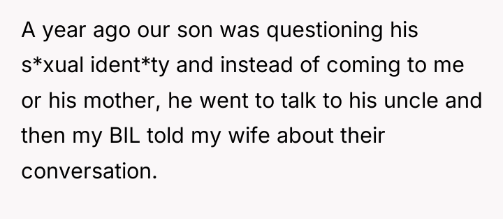 A year ago our son was questioning his s*xual ident*ty...