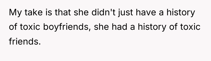 My take is that she didn't just have a history...