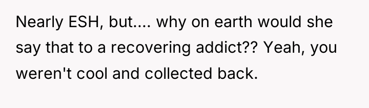 Nearly ESH, but.... why on earth would she say that...