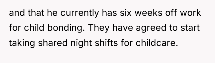 and that he currently has six weeks off work for...