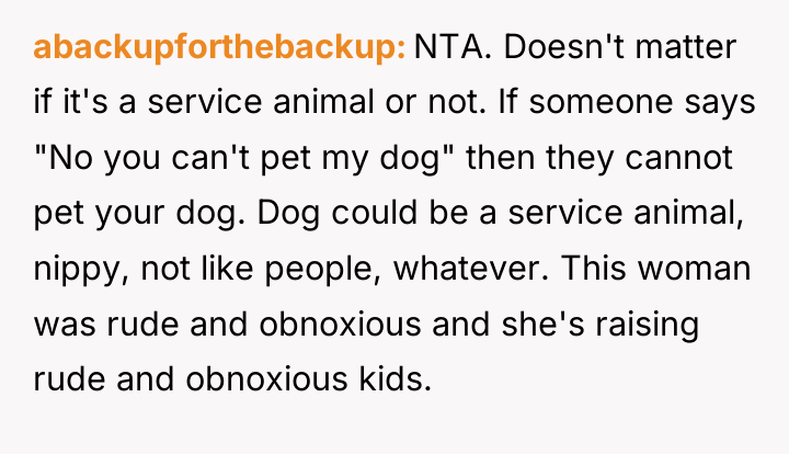 abackupforthebackup NTA. Doesn't matter if it's a service animal or...