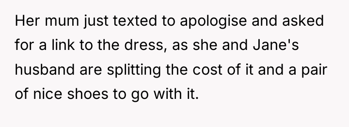 Her mum just texted to apologise and asked for a...